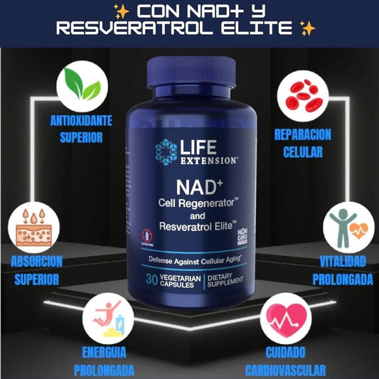 Suplemento optimizado NAD+ y Resveratrol